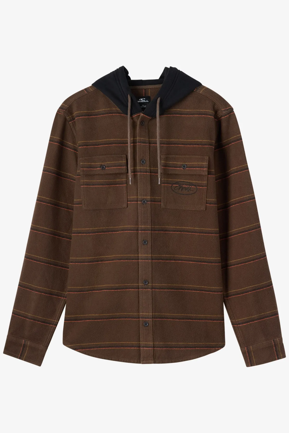Shirts & Flannels^O'Neill Archer Hooded Flannel Standard Fit Long Sleeve Shirt - | turkish coffee