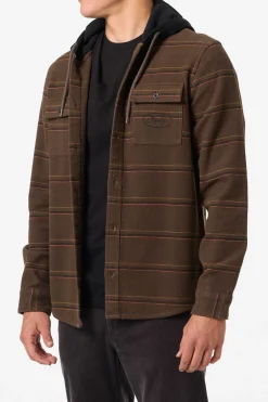 Shirts & Flannels^O'Neill Archer Hooded Flannel Standard Fit Long Sleeve Shirt - | turkish coffee