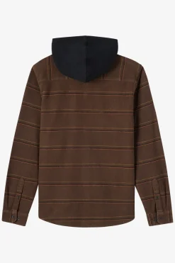 Shirts & Flannels^O'Neill Archer Hooded Flannel Standard Fit Long Sleeve Shirt - | turkish coffee