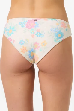 New Arrivals|Bikini Bottoms^O'Neill Bali Floral Comber Mid Rise Revo Medium Bottoms - | tapioca