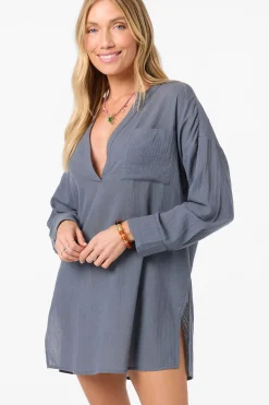 New Arrivals|Swim Cover-Ups^O'Neill Belizin Long Sleeve Cover-Up Dress - | slate