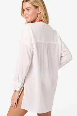 New Arrivals|Swim Cover-Ups^O'Neill Belizin Long Sleeve Cover-Up Dress - | white
