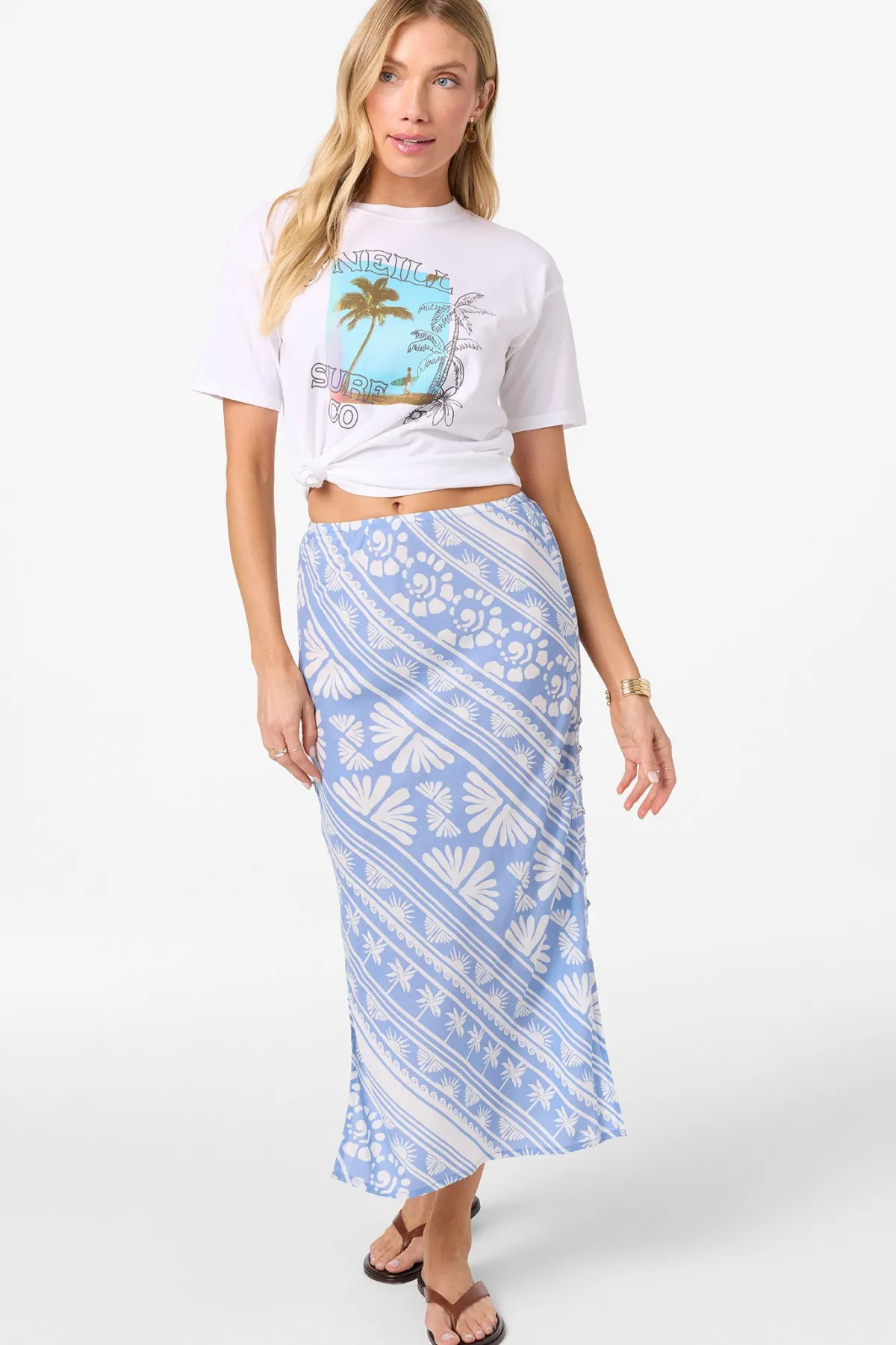 New Arrivals|Bottoms^O'Neill Bellamy Abstract Skirt Midi Skirts - | azurine