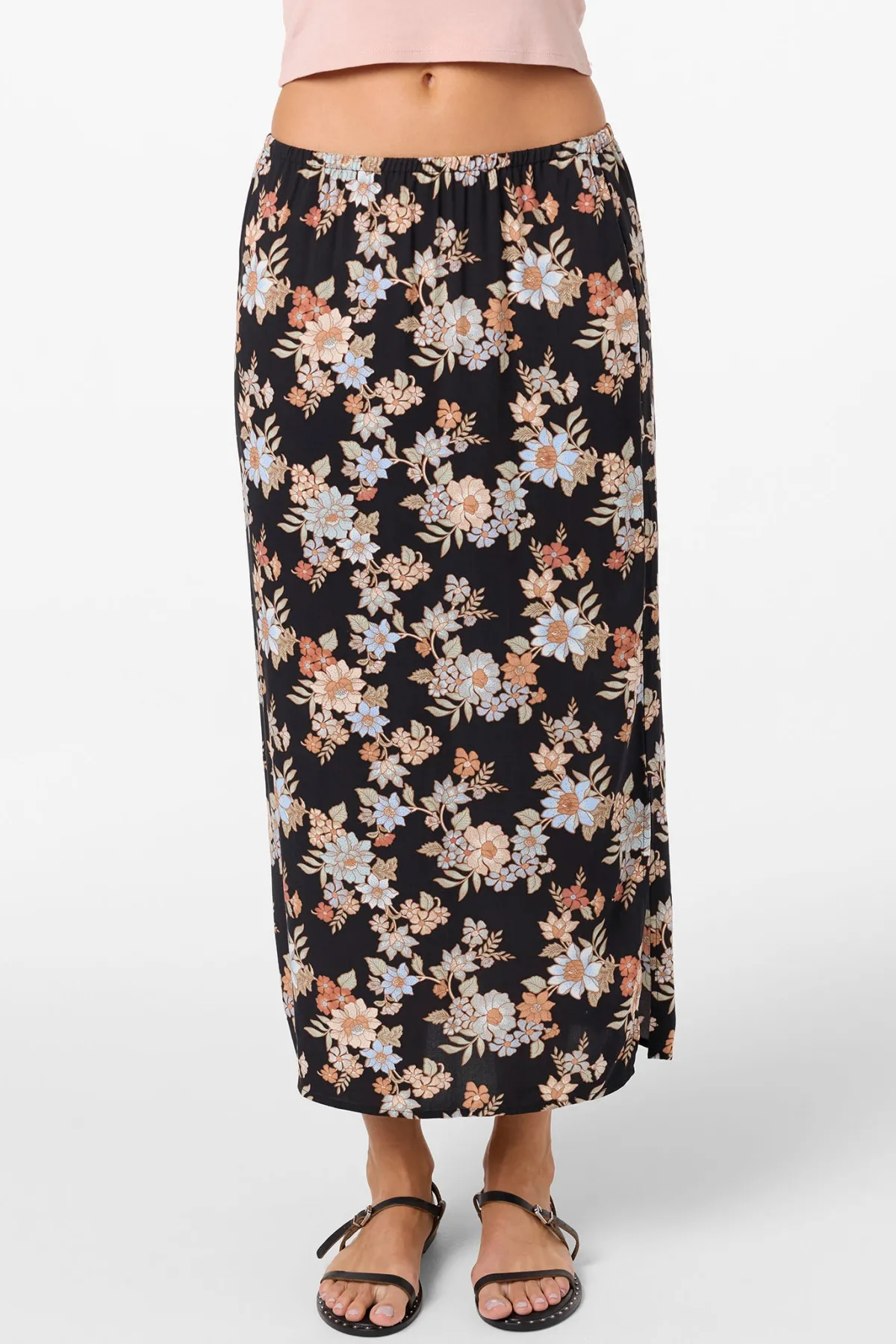 Bottoms|Best Sellers^O'Neill Bellamy Bali Floral Midi Skirt black