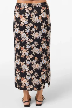 Bottoms|Best Sellers^O'Neill Bellamy Bali Floral Midi Skirt black