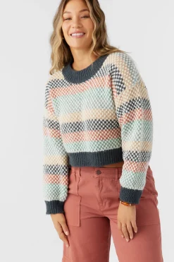 Tops|Sweaters, Hoodies & Fleece^O'Neill Billie Crop Long Sleeve Sweater - | slate