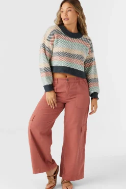 Tops|Sweaters, Hoodies & Fleece^O'Neill Billie Crop Long Sleeve Sweater - | slate