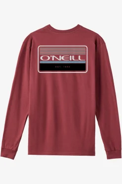 Tops^O'Neill Boy's Banner Long Sleeve Tee - | oxblood red