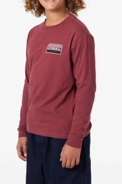 Tops^O'Neill Boy's Banner Long Sleeve Tee - | oxblood red