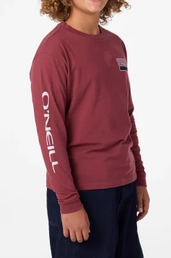 Tops^O'Neill Boy's Banner Long Sleeve Tee - | oxblood red
