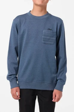 Tops^O'Neill Boy's Bavaro Blocked Crew Shirt Fleece - | midnight navy