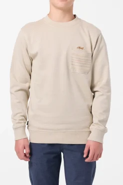 Tops^O'Neill Boy's Bavaro Blocked Crew Shirt Fleece - | lt khaki