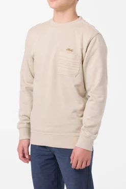 Tops^O'Neill Boy's Bavaro Blocked Crew Shirt Fleece - | lt khaki