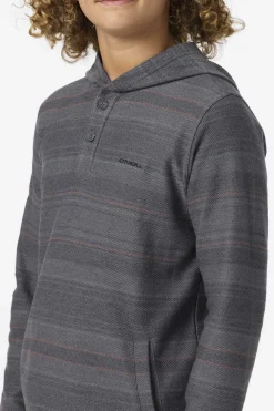 Tops^O'Neill Boy's Bavaro Stripe Poncho Pullover Fleece - | black
