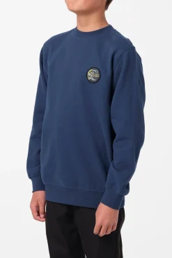 Tops^O'Neill Boy's Fifty Two Cliffs Crew Crew Neck Fleece - | midnight navy