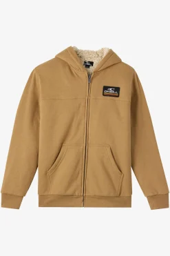 Tops^O'Neill Boy's Fifty Two High Pile Zip Zip Fleece - | dark khaki