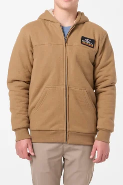 Tops^O'Neill Boy's Fifty Two High Pile Zip Zip Fleece - | dark khaki