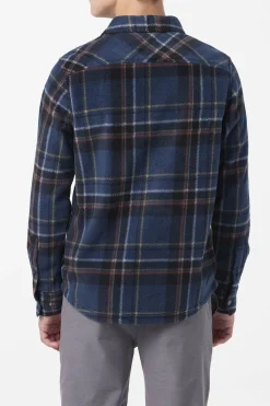 Tops^O'Neill Boy's Glacier Plaid Superfleece Long Sleeve Shirt - | midnight navy