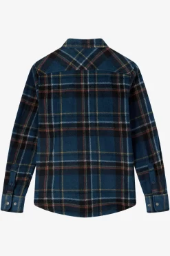 Tops^O'Neill Boy's Glacier Plaid Superfleece Long Sleeve Shirt - | midnight navy