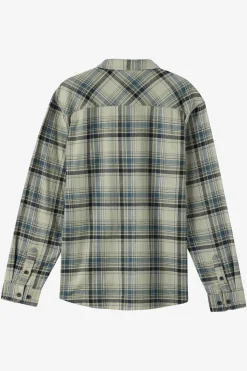 Tops^O'Neill Boy's Redmond Plaid Flannel Long Sleeve Shirt - | sage