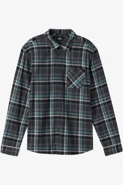 Tops^O'Neill Boy's Redmond Plaid Flannel Long Sleeve Shirt - | graphite