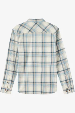 Tops^O'Neill Boy's Redmond Plaid Flannel Long Sleeve Shirt - | cream