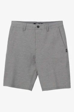 Bottoms^O'Neill Boy's Reserve Light Check 18" Hybrid Shorts - | graphite