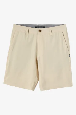 Bottoms^O'Neill Boy's Reserve Light Check 18" Hybrid Shorts - | lt khaki