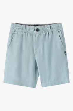 Bottoms^O'Neill Boy's Reserve Light Check Elastic Waist 16"'' Hybrid Shorts - | stone blue