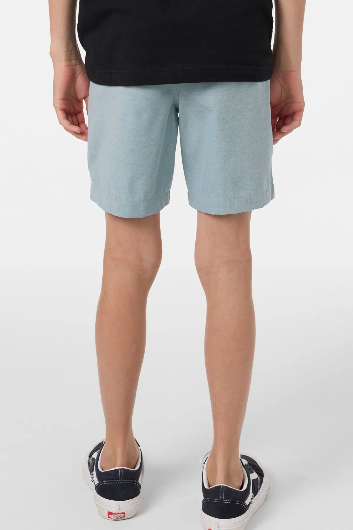 Bottoms^O'Neill Boy's Reserve Light Check Elastic Waist 16"'' Hybrid Shorts - | stone blue