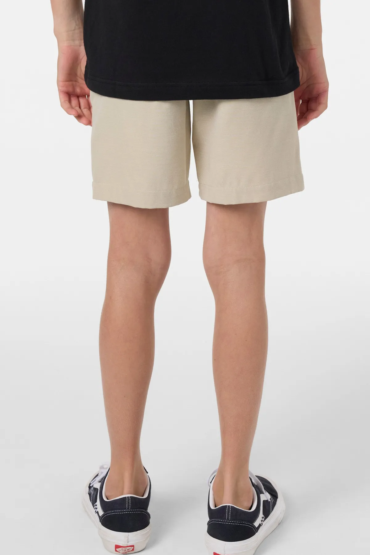 Bottoms^O'Neill Boy's Reserve Light Check Elastic Waist 16"'' Hybrid Shorts - | lt khaki