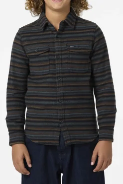 Tops^O'Neill Boy's Richmond Flannel Ls Shirt Long Sleeve Shirt - | graphite