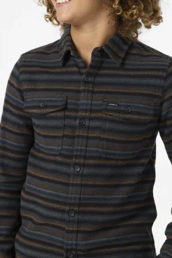 Tops^O'Neill Boy's Richmond Flannel Ls Shirt Long Sleeve Shirt - | graphite