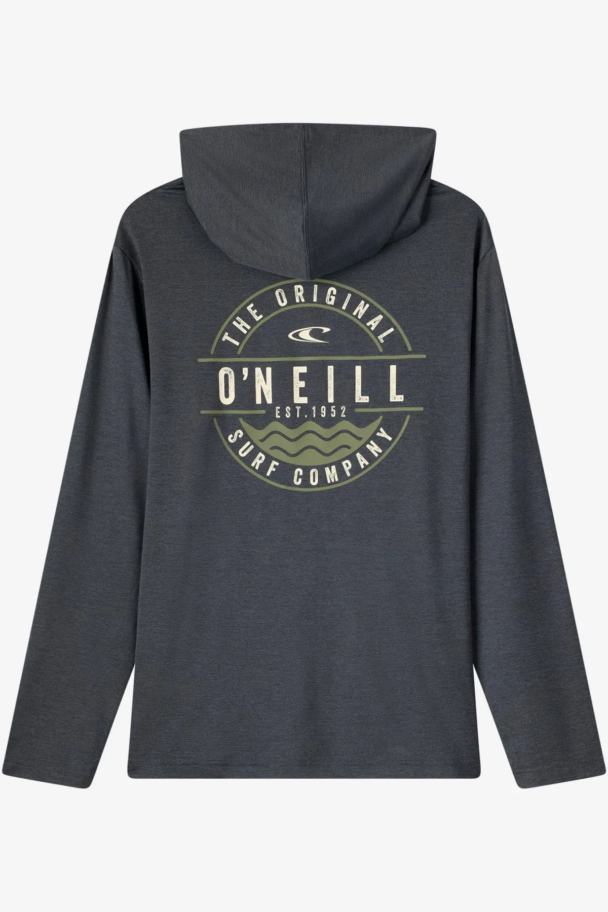 Tops^O'Neill Boy's TRVLR Upf Hooded Ls - Blaze Long Sleeve Pullover - | hthr black