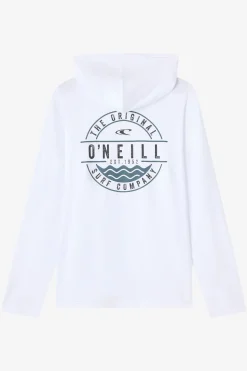 Tops^O'Neill Boy's TRVLR Upf Hooded Ls - Blaze Long Sleeve Pullover - | white