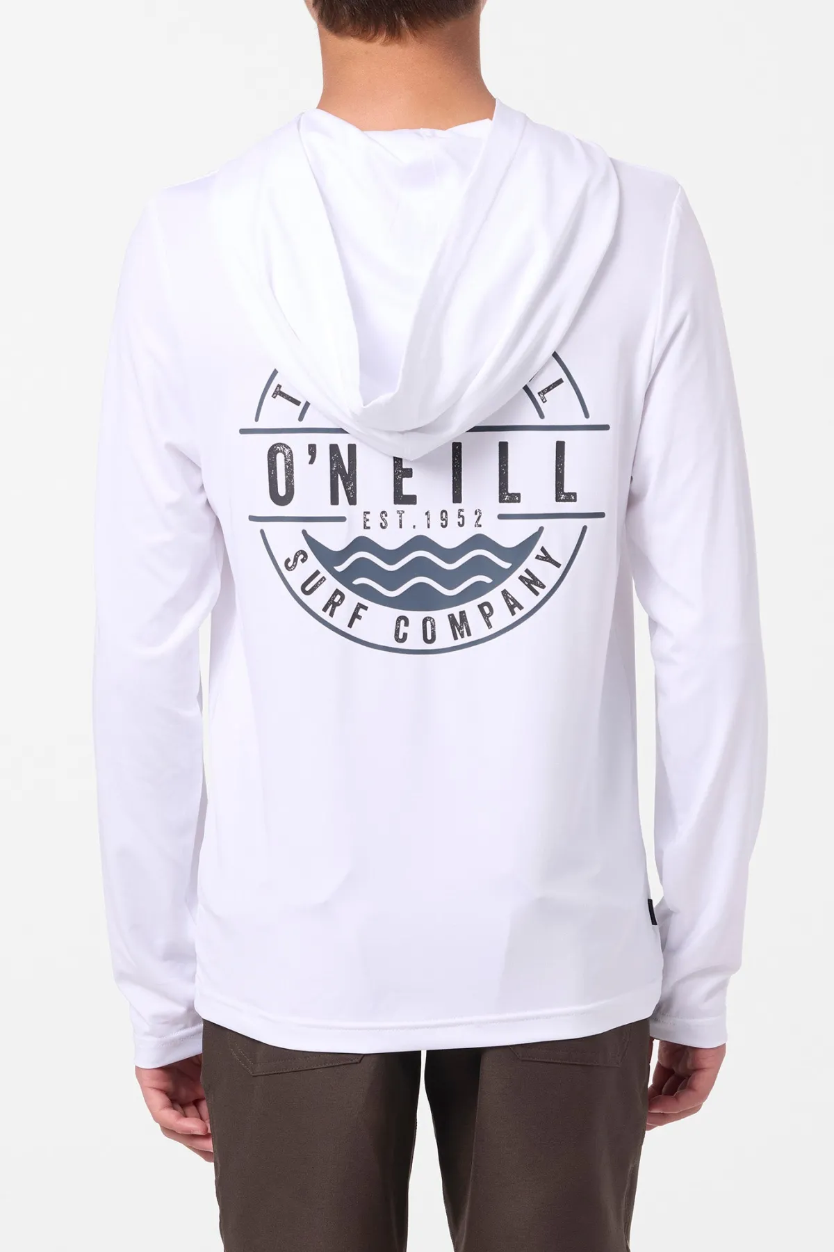Tops^O'Neill Boy's TRVLR Upf Hooded Ls - Blaze Long Sleeve Pullover - | white