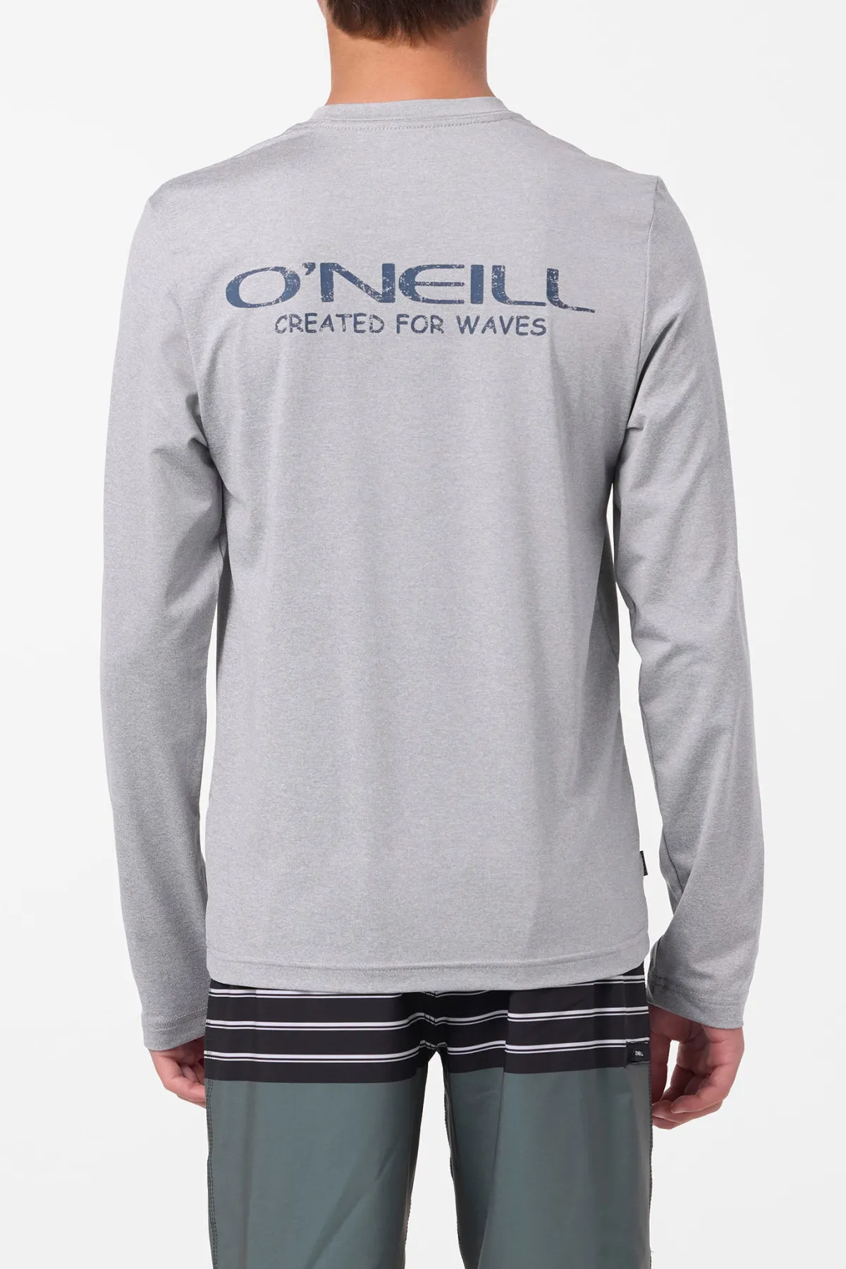 Tops^O'Neill Boy's TRVLR Upf Ls - Stacked Long Sleeve Pullover - | heather grey