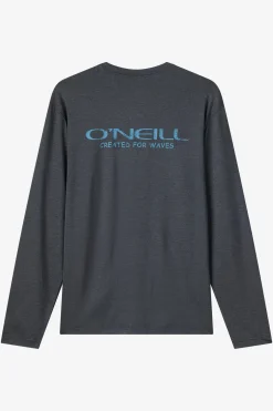 Tops^O'Neill Boy's TRVLR Upf Ls - Stacked Long Sleeve Pullover - | hthr black