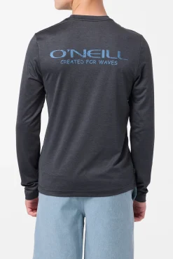 Tops^O'Neill Boy's TRVLR Upf Ls - Stacked Long Sleeve Pullover - | hthr black