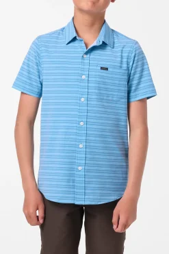 Tops^O'Neill Boy's TRVLR Upf Traverse Stripe Shirt - | blue fade
