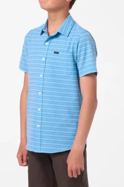 Tops^O'Neill Boy's TRVLR Upf Traverse Stripe Shirt - | blue fade