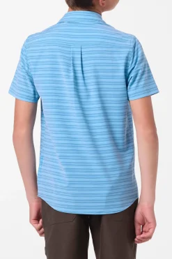Tops^O'Neill Boy's TRVLR Upf Traverse Stripe Shirt - | blue fade