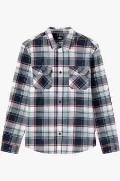 Tops^O'Neill Boy's Winslow Plaid Flannel Long Sleeve Shirt - | navy
