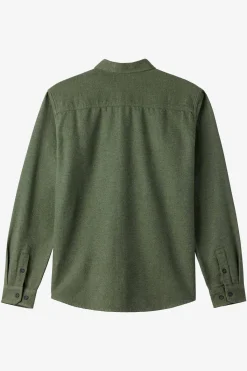 Shirts & Flannels^O'Neill Breakwater Solid Flannel Standard Fit Long Sleeve Shirt - | dark olive