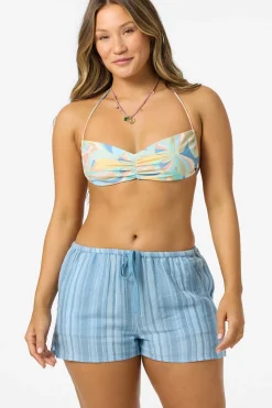 Bottoms|Matching Sets^O'Neill Brenda Waves Stripe Beach Shorts chambray blue
