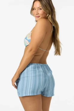 Bottoms|Matching Sets^O'Neill Brenda Waves Stripe Beach Shorts chambray blue