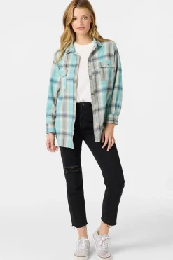 Tops^O'Neill Brooks Flannel Long Sleeve Top - | nile blue