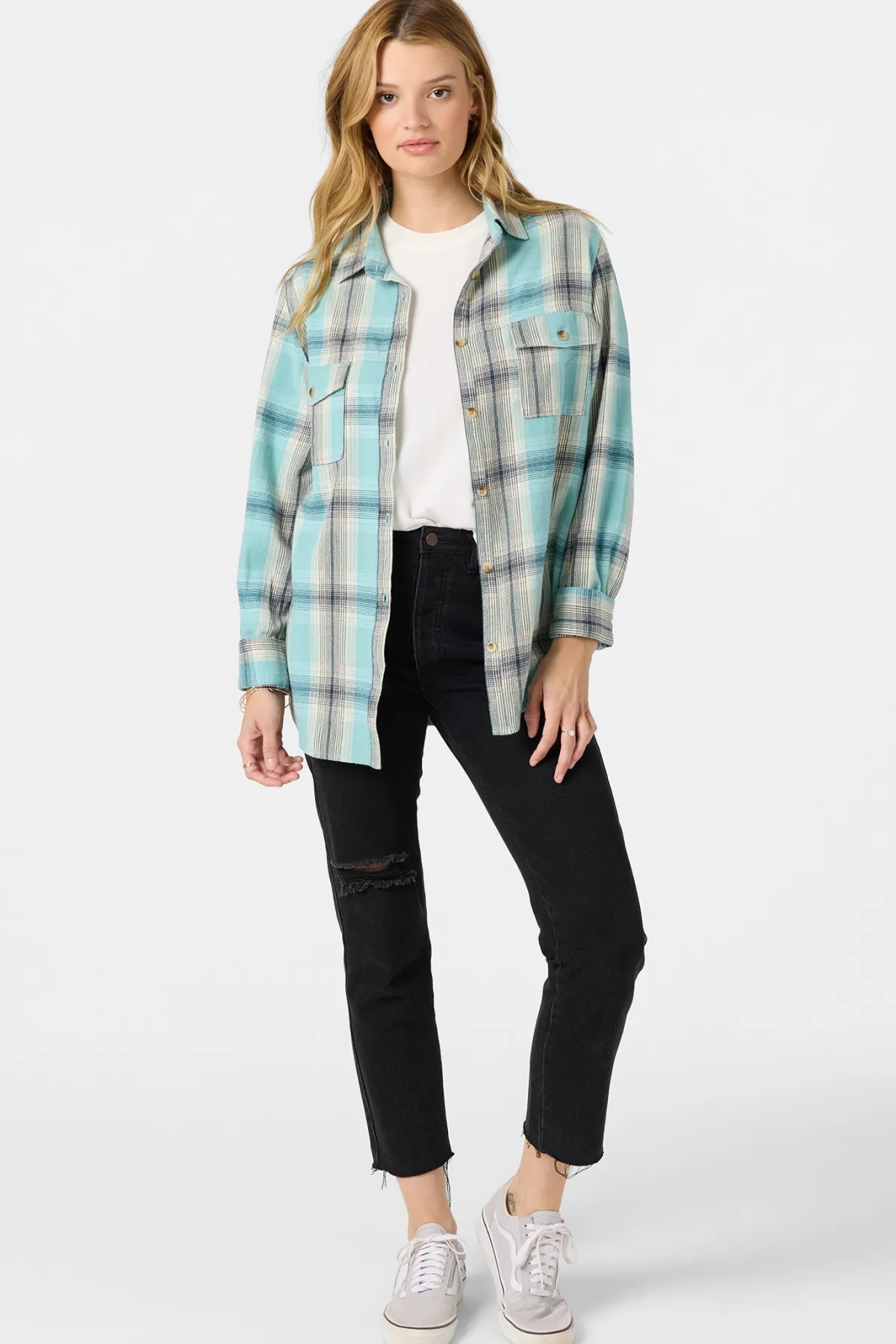 Tops^O'Neill Brooks Flannel Long Sleeve Top - | nile blue