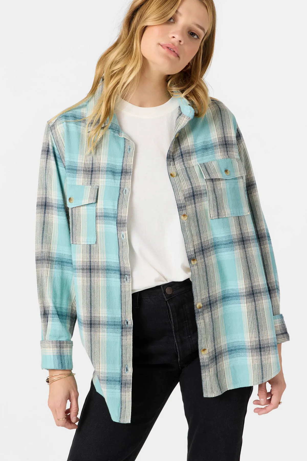 Tops^O'Neill Brooks Flannel Long Sleeve Top - | nile blue