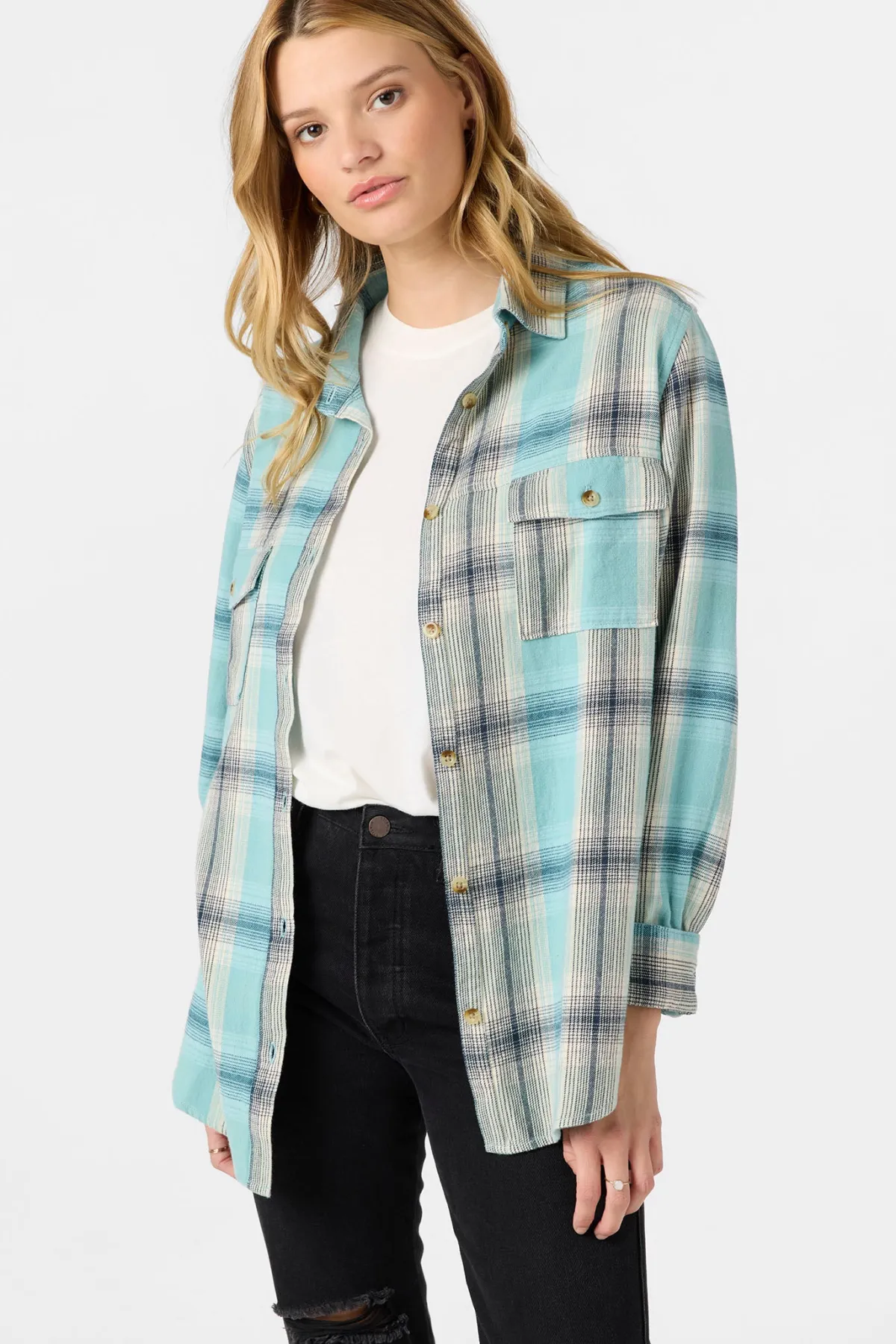 Tops^O'Neill Brooks Flannel Long Sleeve Top - | nile blue